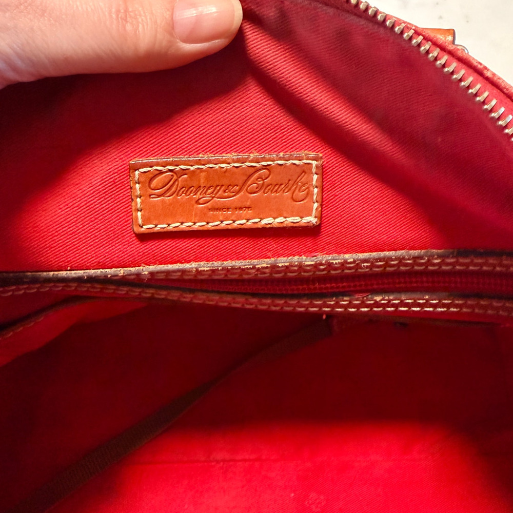 Dooney & Burke Exotic Croco Satchel Red Embossed Leather Handle Bag Purse $248 - Picture 7 of 9